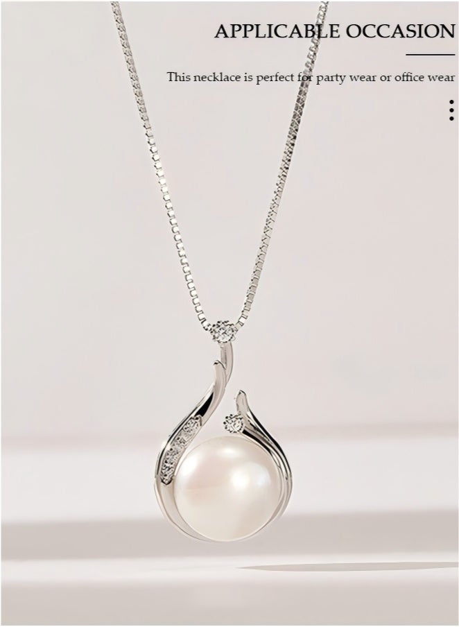 Pearl Pendant Necklace for Women, Exquisite Freshwater Cultured Pearls, Master Level Crafts, 925 Sterling Silver, Noble Temperament, Colorfast, Fashion Jewelry, Gift for Mom, Wife and Daughter - Image 4