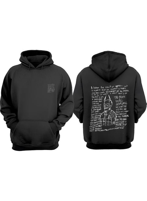 Unisex Bad Guys Design Front Back Printed Regular Fit Black Sweatshirt