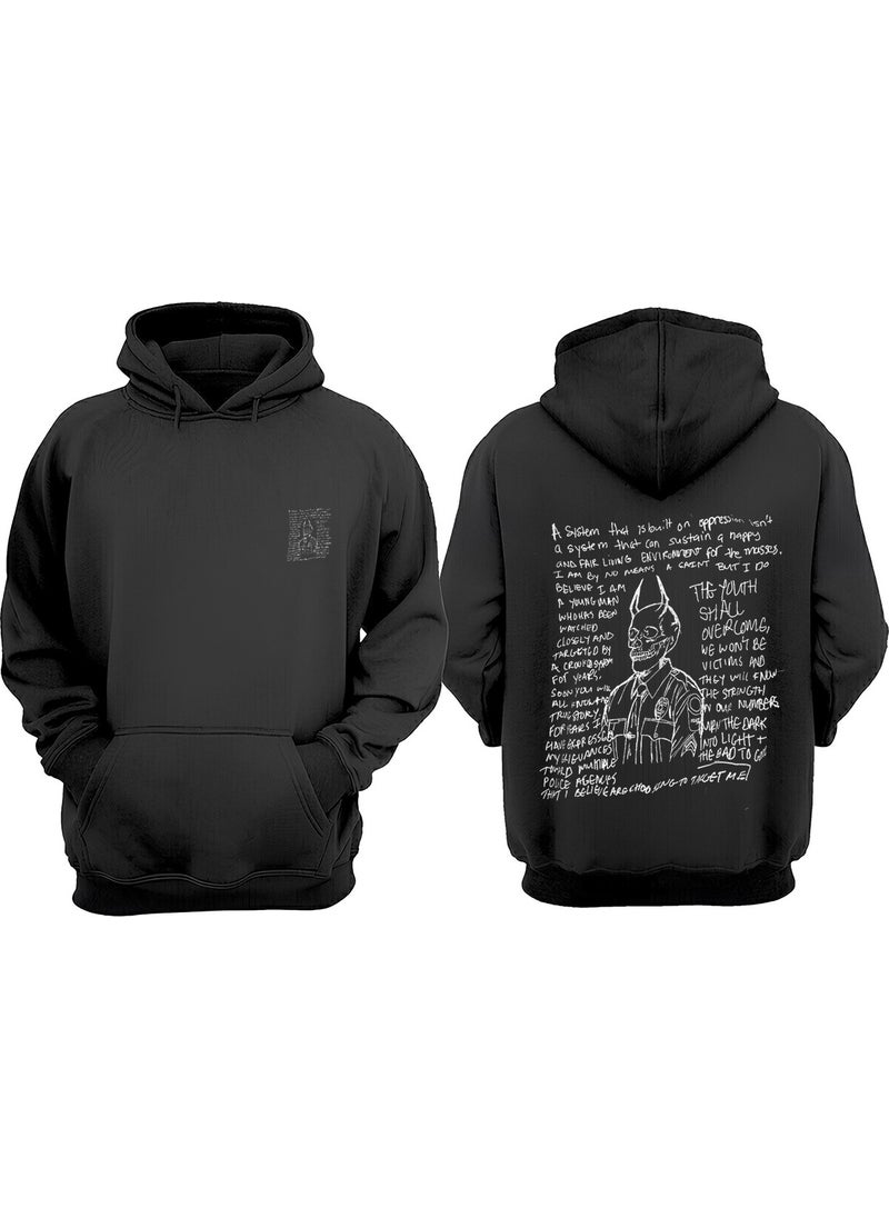 The Wert - Unisex Bad Guys Design Front Back Printed Regular Fit Black Sweatshirt - Image 1