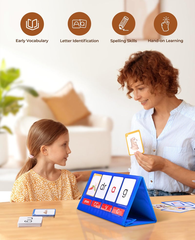 Gamenote Word Building Desktop Pocket Chart - CVCC & CCVC Word Phonics Game - Image 5
