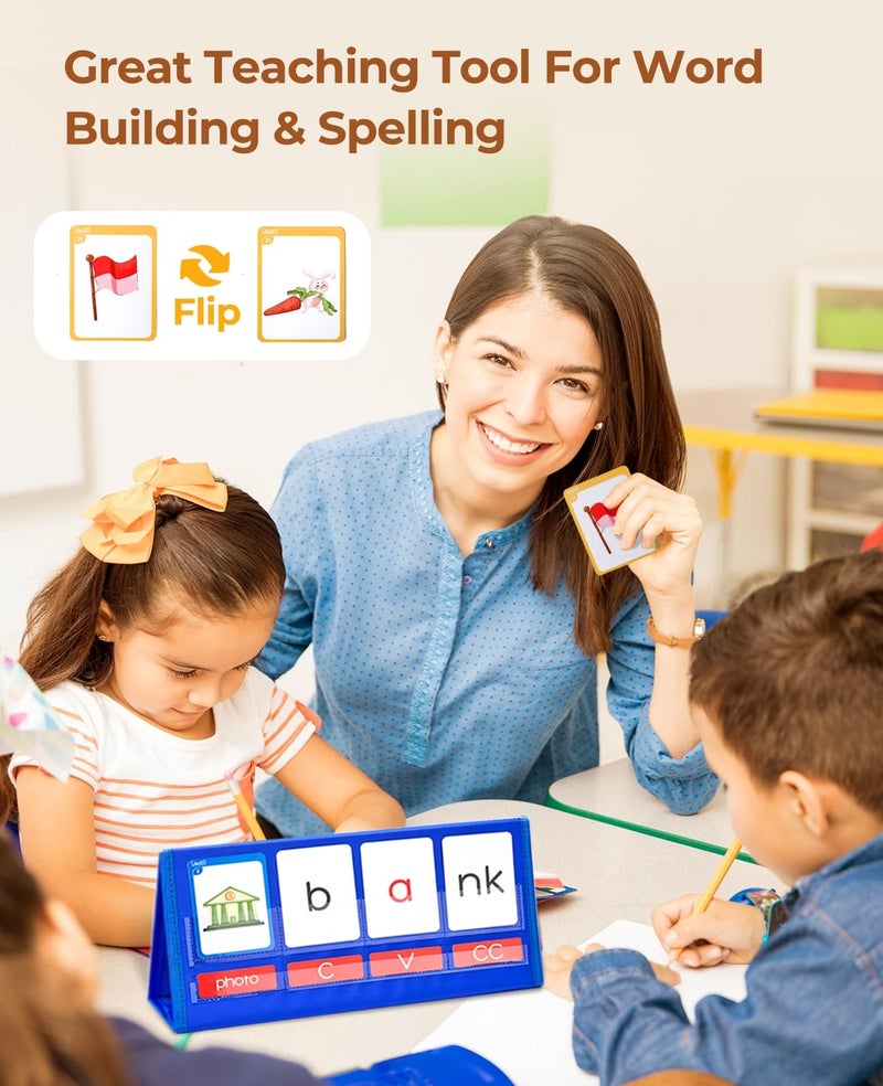 Gamenote Word Building Desktop Pocket Chart - CVCC & CCVC Word Phonics Game - Image 3