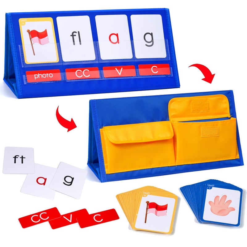 Gamenote Word Building Desktop Pocket Chart - CVCC & CCVC Word Phonics Game - Image 1