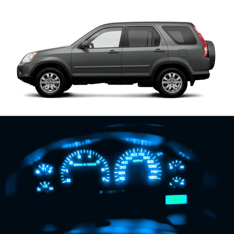 WLJH High Bright Ice Blue Instrument Panel Cluster Speedometer Gauge Tachometer 12V Full LED Light Package Kits for Honda CRV CR-V 2002-2006,Pack of 12 - Image 1