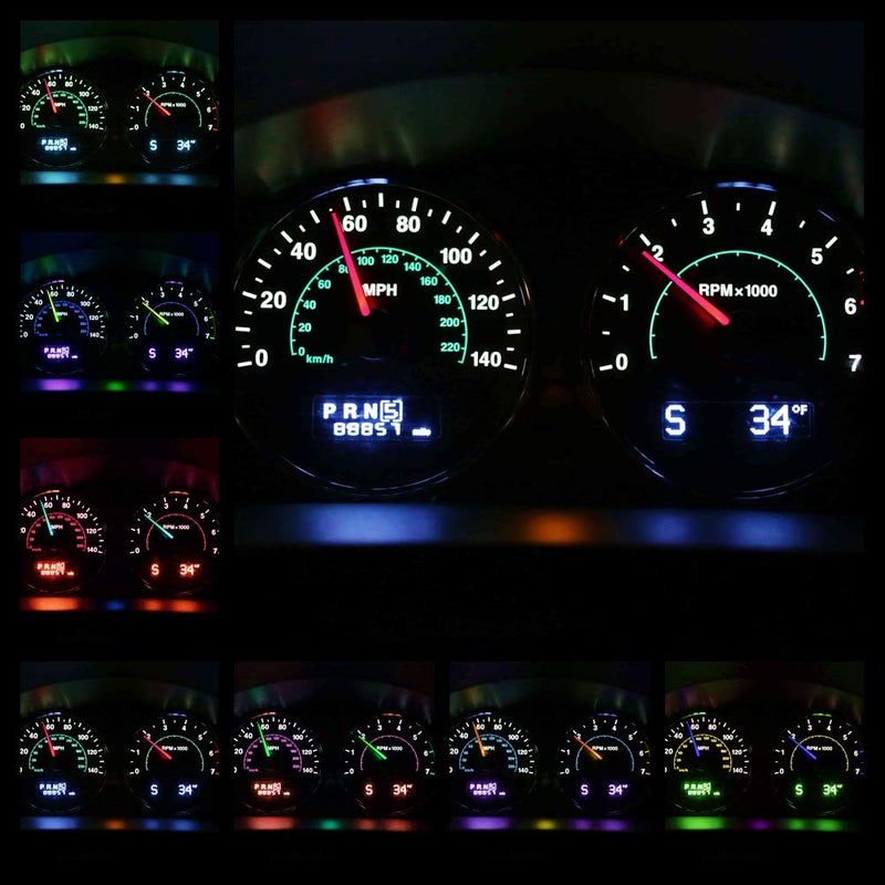 WLJH High Bright Ice Blue Instrument Panel Cluster Speedometer Gauge Tachometer 12V Full LED Light Package Kits for Honda CRV CR-V 2002-2006,Pack of 12 - Image 2