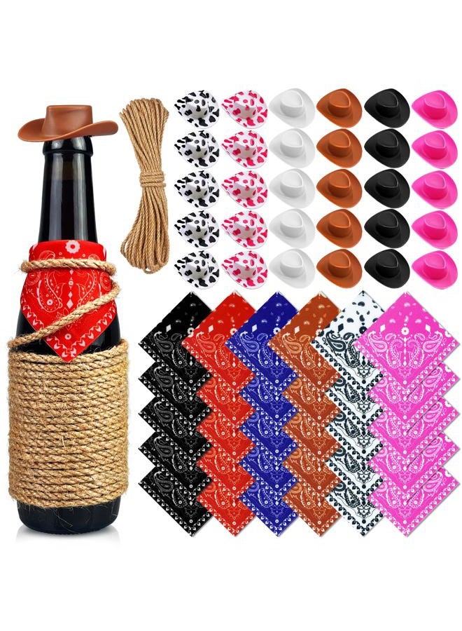 PPXMEEUDC 30 Set Plastic Mini Cowboy Hats Tiny Western Cowgirl Hat Cute Miniature Hat West Party Crafts for Cowboy Cowgirl Party Supplies - Image 1
