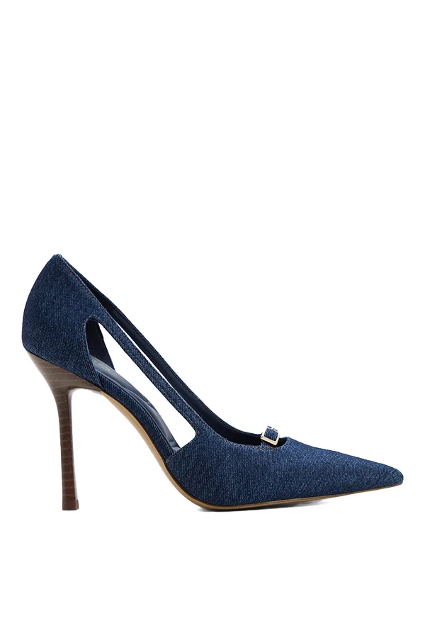 Herbey Ladies Blue Heeled Shoes