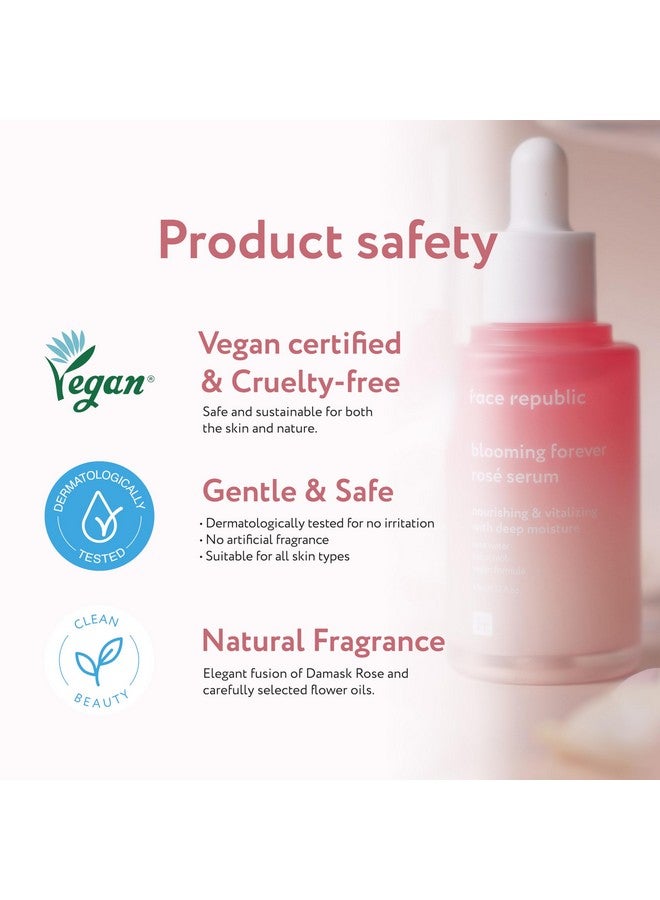 Face Republic Blooming Forever Rosé Serum 45Ml Rose Water Bakuchiol Revitalizing & Rejuvenating Wrinkle Care Firm And Elastic Skin Vegan Korean Skincare - Image 5