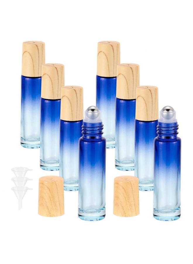 Newzoll 10mL13 oz Glass Roller Bottles for Essential Oils 8Pcs LeakProof Refillable Rollerball and Roll On Applicator for Perfume DIY Craft Travel Size Eye Care Samples Blue Gradient - Image 3
