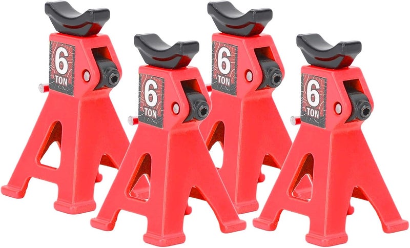 SUNGOOYUE Mini Jack Stand, Adjustable Aluminum Alloy RC Car Stand with Polished Surface, for 1/24 SCX24 1/18 and Other RC Cars (Red) - Image 1