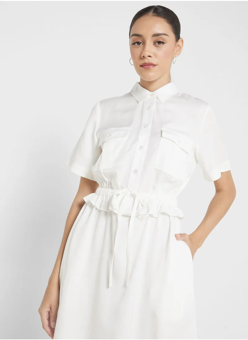 French Connection Pocket Detail Tiered Dress