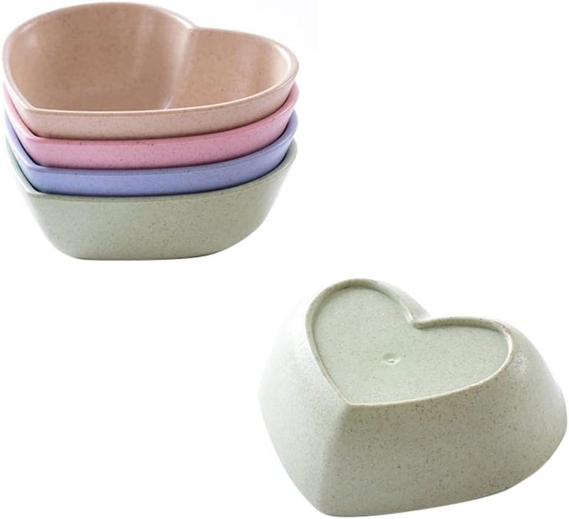 ASTRQLE 16PCS Heartshaped Multipurpose Soy Sauce Dishes Seasoning Dishes Sushi Dipping Sauce BowlsDishes Candy Dishes for Condiments Appetizer Ketchup Salad DressingWheat Straw - Image 2
