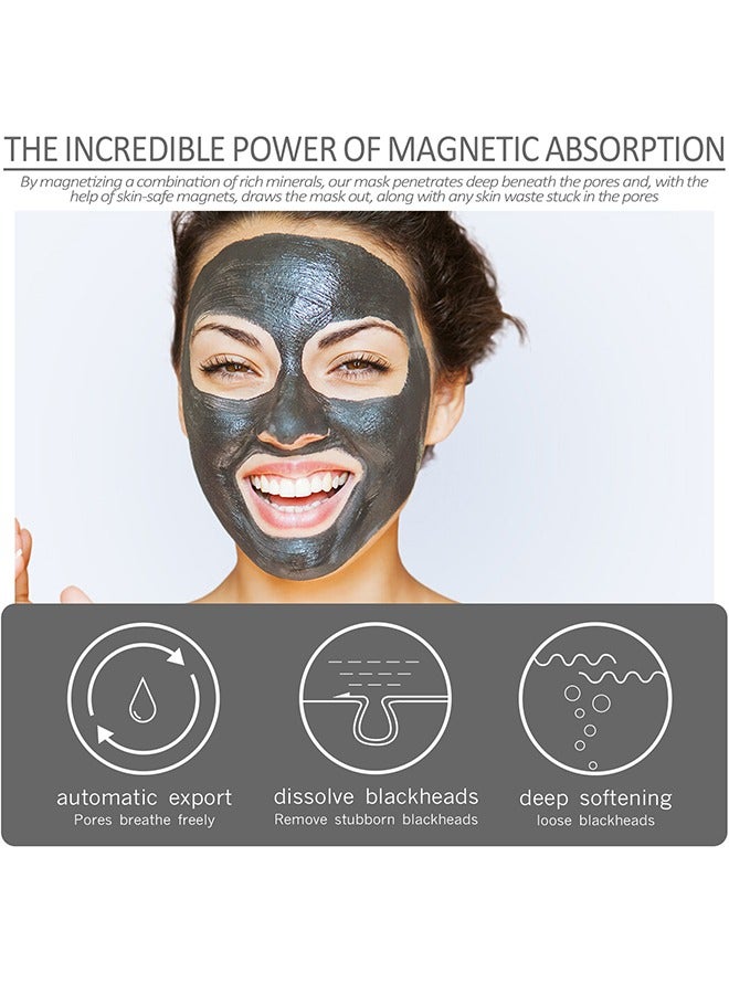 EELHOE Mineral Rich Magnetic Mask - Blackhead Remover Black Mask ，Charcoal Mask ，Blackhead Removal，Clean Pores，Peel off Mask Facial Pore Cleanser Purifying Face Mask Nose Strips 50g - Image 2