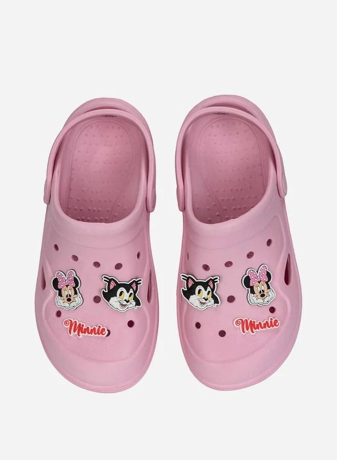 Comic Kicks by UrbanHaul Comic Kicks by UrbanHaul Minnie Mouse Applique Detail Clogs with Backstrap