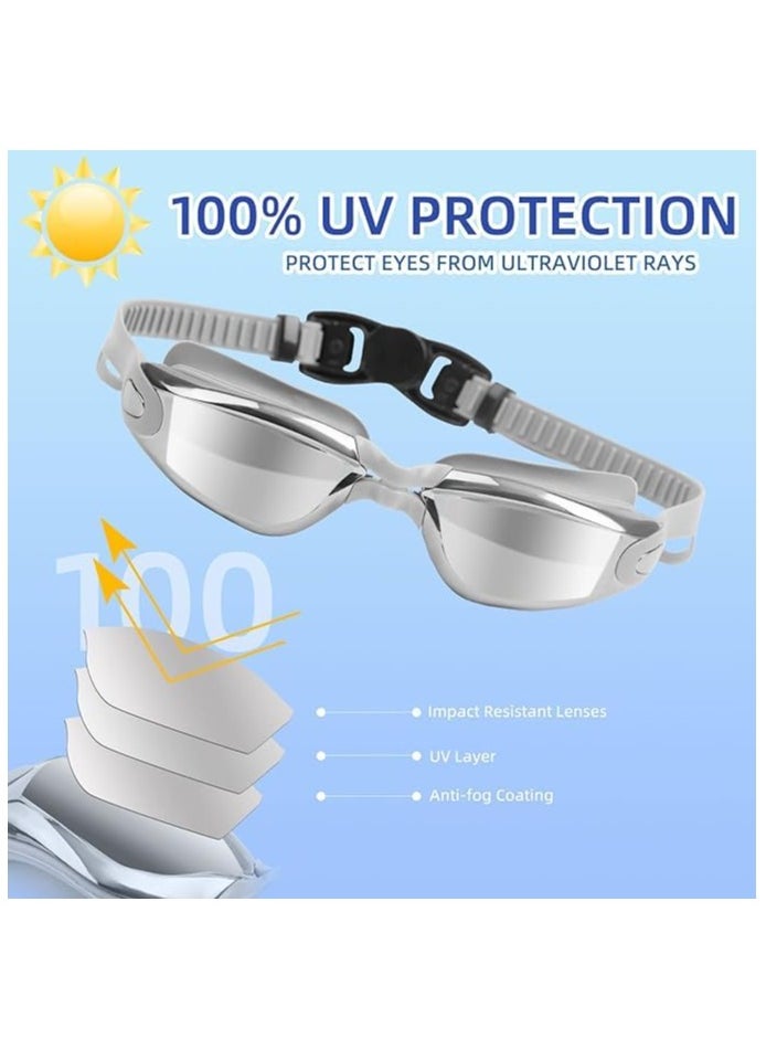 Buytory Buytory Swimming Goggles & Cap Set for Adults – UV Protection, Anti-Fog, Waterproof Silicone, with Nose Clip & Earplugs  - Image 5