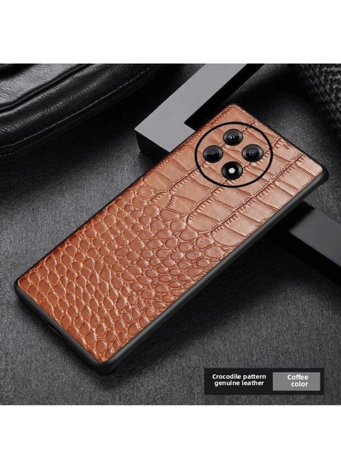 For One Plus Ace5 3 2V Phone Case 12 11 10pro 9RT Real Layer Cowhide Crocodile Pattern Drop-Resistant Men-Colour:[real First-layer Cowhide With Crocodile Pattern + Leather On The Edge Of The Lens]-Applicable Model:Oneplus Ace5v Precision Hole Lens