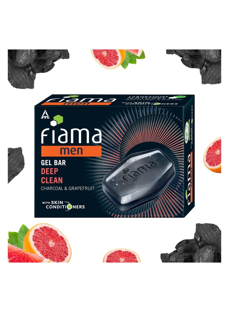 Fiama Men Deep Clean Gel Bar With Charcoal Grapefruit & skin conditioners 125g soap Pack of 6 - Image 2