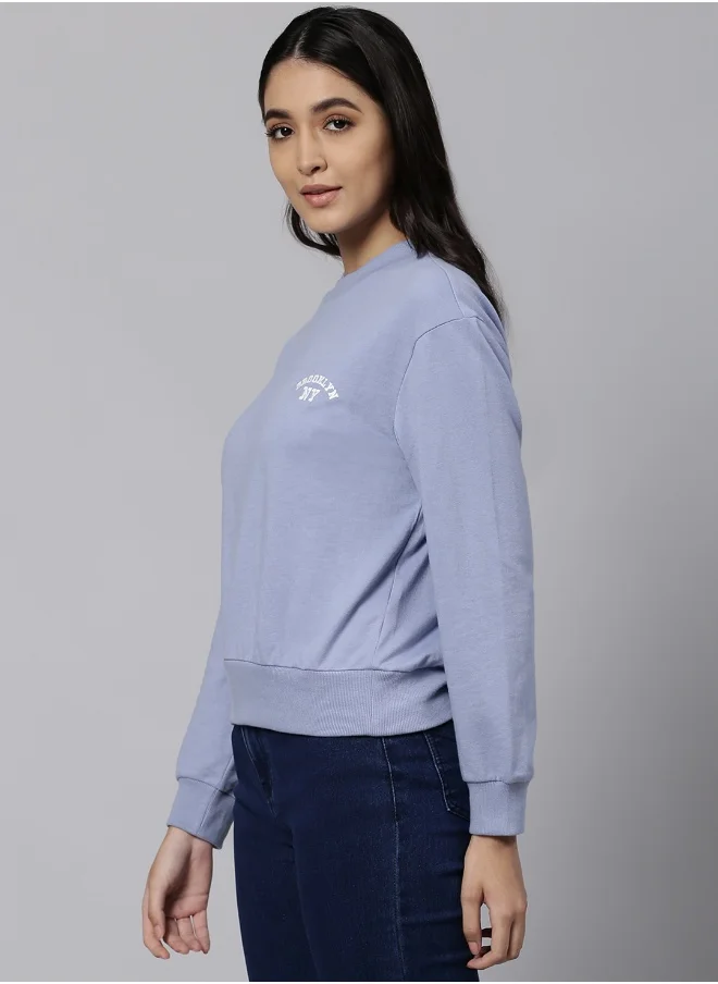 هاي ستار Women POWDER Blue Sweatshirts