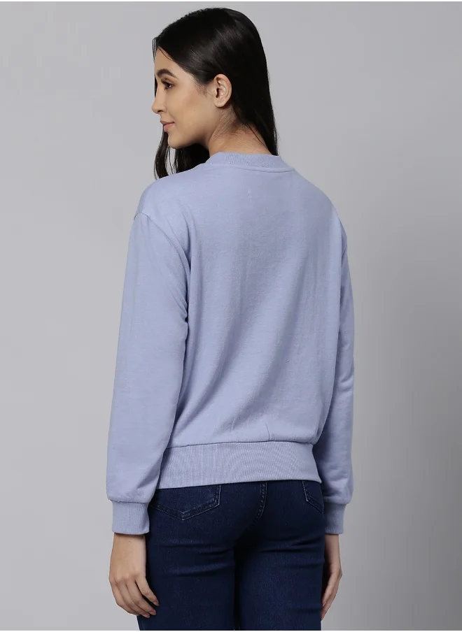 هاي ستار Women POWDER Blue Sweatshirts