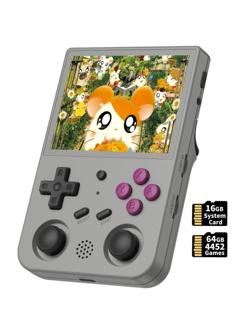 ANBERNIC  RG353V Retro Handheld Game with Dual OS Android 11 and Linux, RG353V with 64G TF Card Pre-Installed 4452 Games Supports 5G WiFi 4.2 Bluetooth  (Grey)  - Image 1