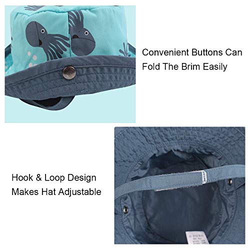 XIAOHAWANG Baby Sun Hat Boys Girls Toddler Summer Bucket Outdoor Child Beach Caps UPF 50+ (Octopus-3, 46cm(3-6 Months)) - Image 5