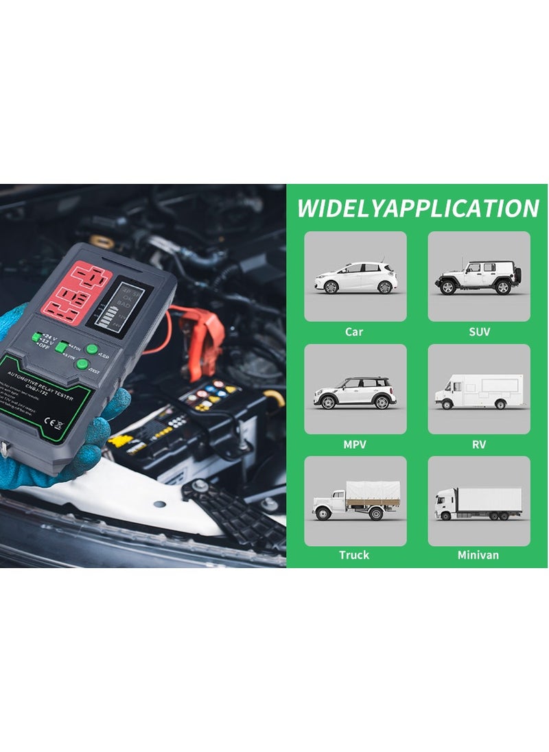 Generic - Automotive Relay Tester 12V/24V Car Relay Tester Kit LED Display High Brightness Lamp, Battery Relay Diagnostic Checker Tools for Auto Repairing - Image 1