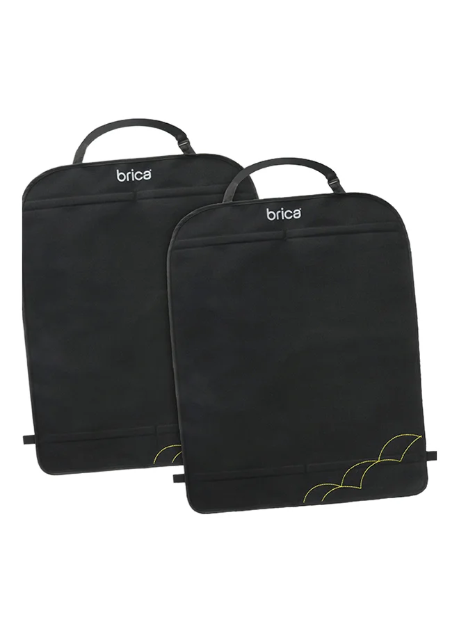 مونشكين Extra Large Deluxe Car Seat Kick Mats Protects Against Scuffs Moisture And Dirt Black Pack of 2
