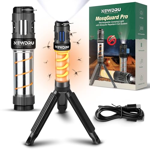 NEWDRU MosqGuard Pro Rechargeable Camping Light with Mosquito Repellent Coil | USB Type-C | 3-in-1 Portable Light | Water Resistant | Outdoor Hiking Gear - Image 1