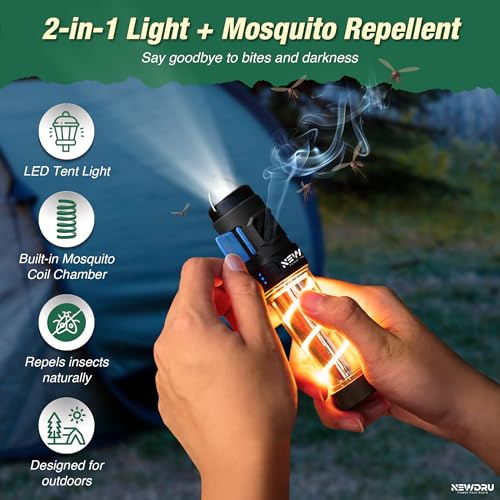 NEWDRU MosqGuard Pro Rechargeable Camping Light with Mosquito Repellent Coil | USB Type-C | 3-in-1 Portable Light | Water Resistant | Outdoor Hiking Gear - Image 5