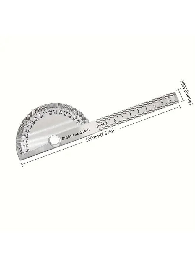 2pcs Heavy Duty Metal Angle Ruler Protractor Half Round 0 180 Degree Scale 1 8 Inch Precision - Image 3