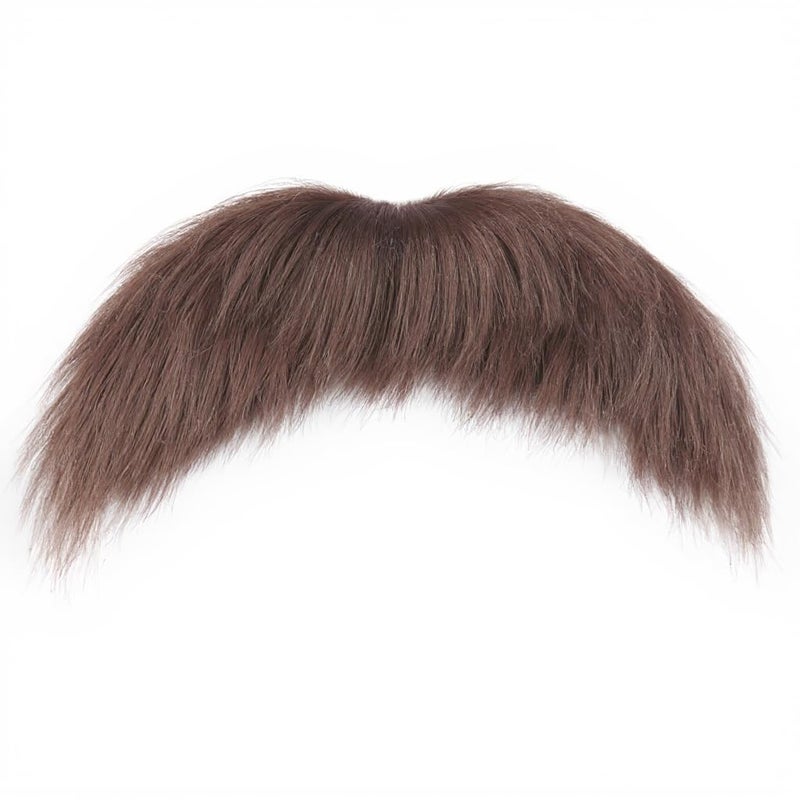 Honcloud DIY Self Adhesive Fake Mustache Fake Beard Material Novelty Mustaches for Costume and Halloween Festival Party (Brown) - Image 1