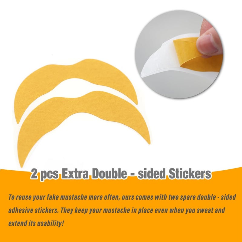 Honcloud DIY Self Adhesive Fake Mustache Fake Beard Material Novelty Mustaches for Costume and Halloween Festival Party (Brown) - Image 3