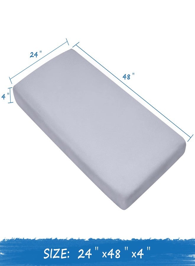 Coldwind Nap Mat Sheet 24" x 48" x 4" Fitted Elastic Corners Preschool Day Care Rest Nap Mat Cover, Soft & Breathable Baby Sheets for Regalo My Cot Portable Toddler Bed and Joovy Travel Cot, Gray - Image 3
