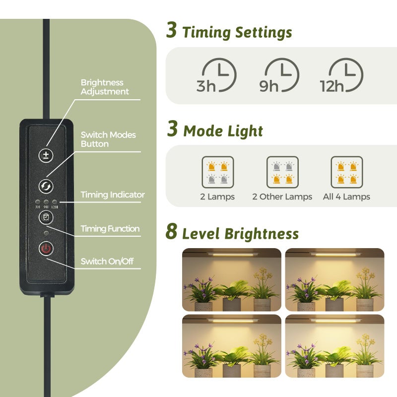 GENTINGBRO Plant Stand Indoor with Grow Lights for Indoor Plants 62.2'' Tall Plant Shelf 12 Tiers Sturdy Plant Rack for Plants Dispaly for Living Room Garden Patio Decor - Image 3
