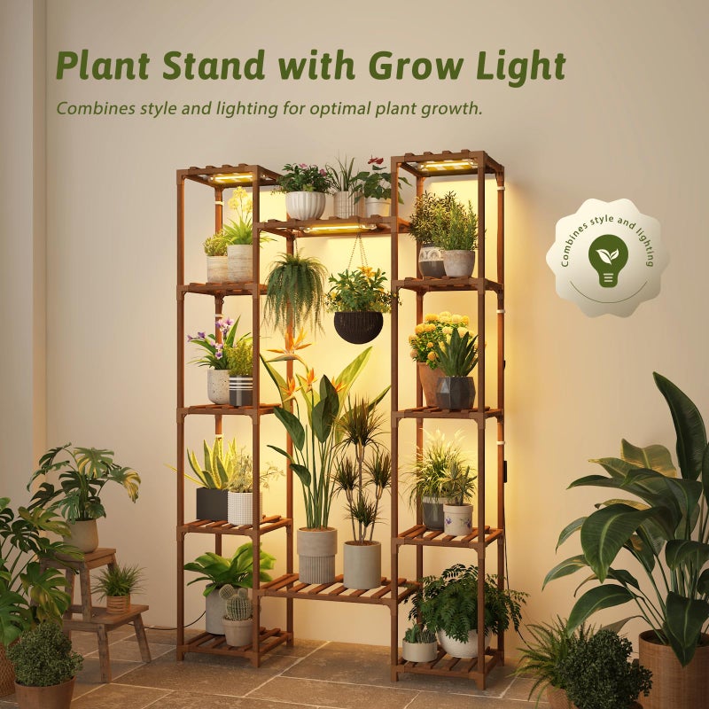 GENTINGBRO Plant Stand Indoor with Grow Lights for Indoor Plants 62.2'' Tall Plant Shelf 12 Tiers Sturdy Plant Rack for Plants Dispaly for Living Room Garden Patio Decor - Image 4