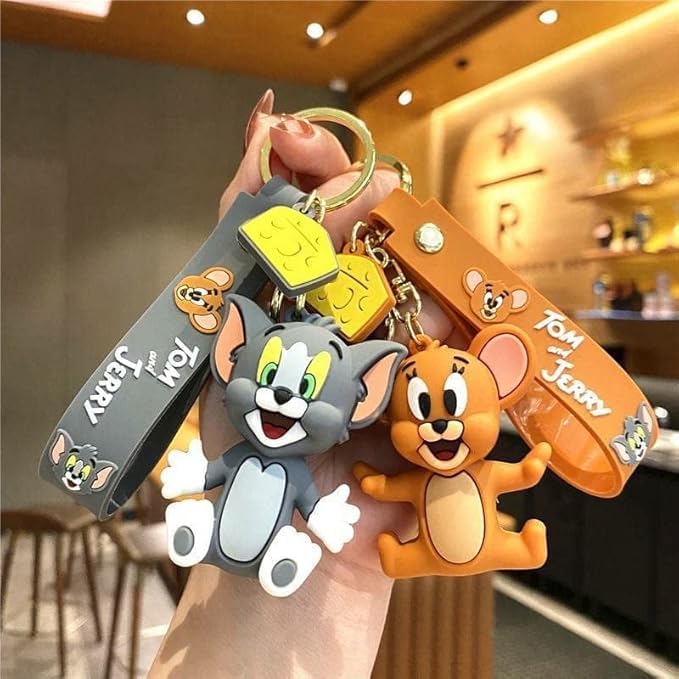 FowWelt Cartoon Characters Keychain for Girls Boys, Cute Silicon Keychains Accessories Keyring Key Purse Backpack Car Charms for Kids Gifts - Image 1