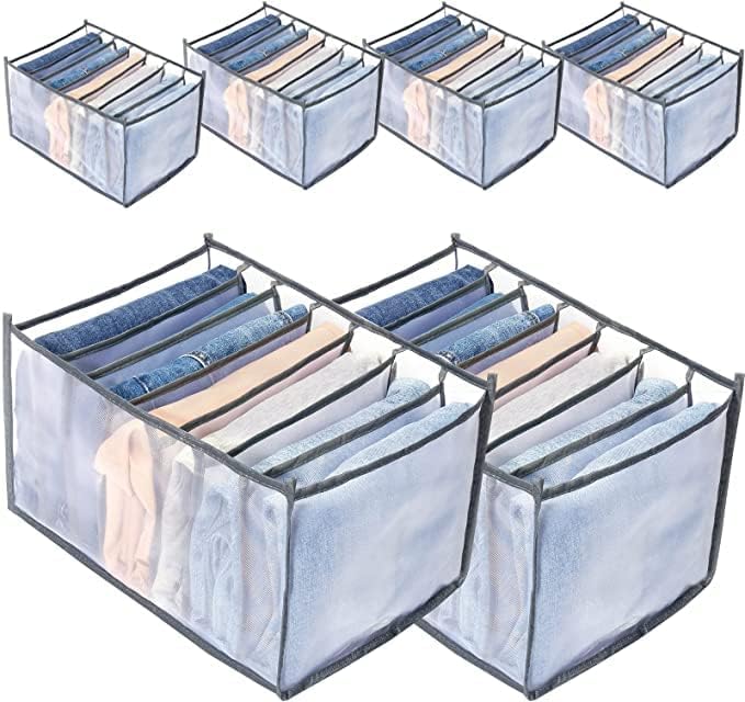 FAGVA FAGVA 7 Compartment Foldable Wardrobe Clothes Organizer Washable Closet Storage Box for TShirt Jeans Pant Baby Cloth - Image 1