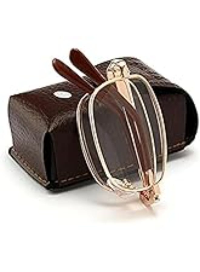 نظارات قراءة محمولة قابلة للطي من متجر "MySouq"، قطعة واحدة، مع جراب على شكل ميدالية مفاتيح، مضادة للضوء الأزرق، مناسبة للرجال والنساء، خفيفة جدًا، ومخصصة لطول النظر بقوة عدسة +3.50. - Image 1