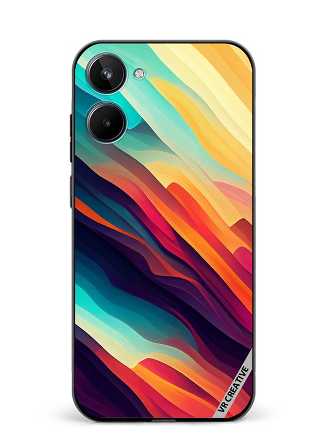 VR CREATIVE غطاء حماية واقٍ لهاتف ريلمي 10 بتصميم تجريدي ملون وأنماط متدرجة متعدد الألوان - Image 1