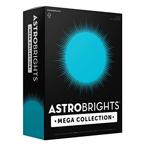 Astrobrights مجموعة أستروبرايتس ميغا، ورق ملون، أزرق ساطع، 320 ورقة، 65 رطل/176 جرام، 8.5" × 11" - المزيد من الأوراق! (91628) - Image 1