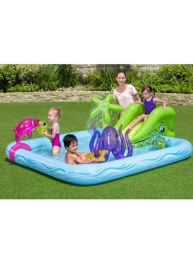 بست واي بيست واي (53052) مركز ألعاب حوض أسماك رائع للأطفال، 2.39 متر × 2.06 متر × 86 سم - Image 3