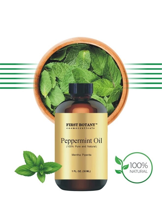 First Botany زيت النعناع 100% نقي - زيت نعناع أساسي ممتاز للعلاج بالروائح، التدليك، الاستخدامات الموضعية والمنزلية - 1 أونصة سائلة (نعناع) - Image 4