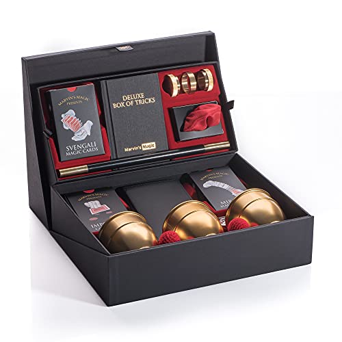 Marvin's Magic Marvins Magic Signature Deluxe Box of Tricks Executive Set of Magic Tricks Magic Set for Beginner and Experienced Magicians Magician Supplies Include Mystical Magic Cards Dynamic Coins - Image 1