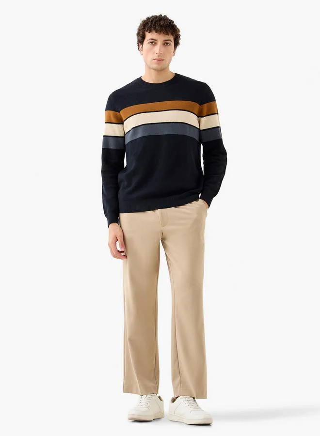 Splash FAV Striped Sweater with Long Sleeves