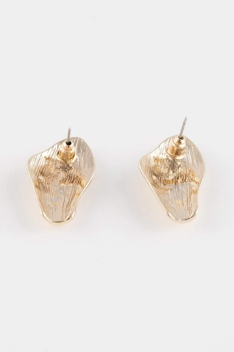DeFacto Women's Plate Detail Gold Earrings C4787AXNS