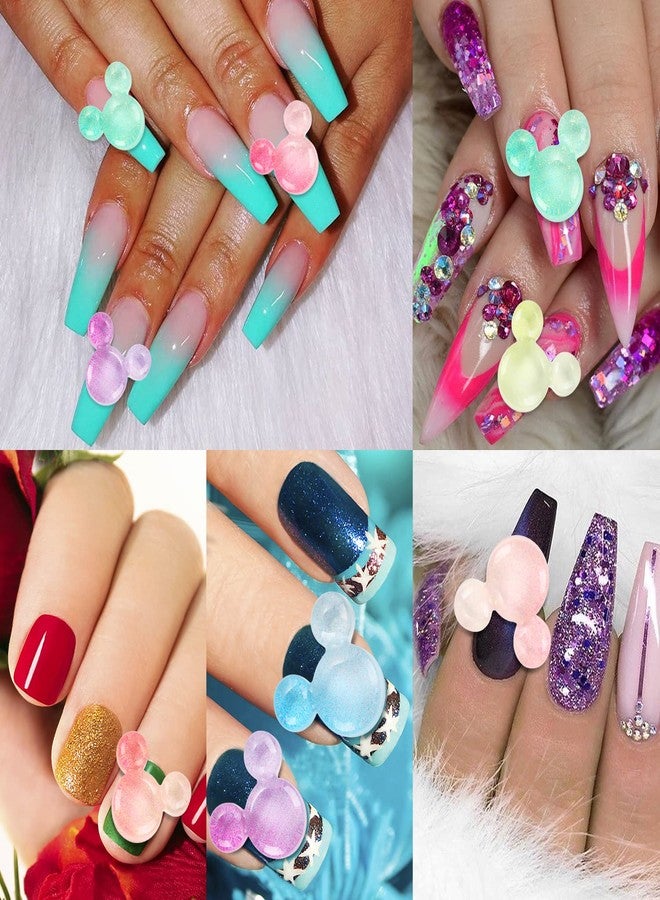 MIKIMIQI 35 Pcs 7 Color Resin Mouse Head Nail Art Charms with Storage Box - Image 5