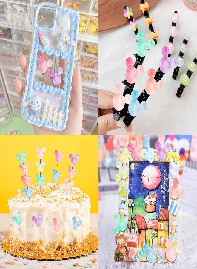 MIKIMIQI 35 Pcs 7 Color Resin Mouse Head Nail Art Charms with Storage Box - Image 4