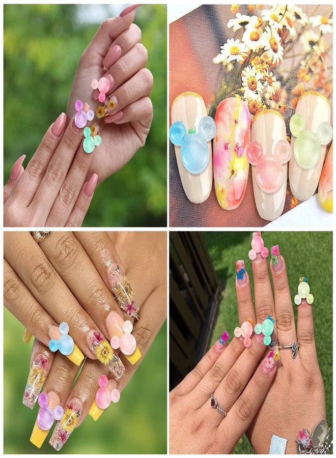 MIKIMIQI 35 Pcs 7 Color Resin Mouse Head Nail Art Charms with Storage Box - Image 3