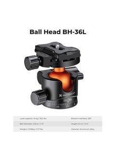 K&F Concept 36mm Metal Tripod Ball Head 360 Degree Rotating Panoramic with 1/4 inch Quick Release Plate Bubble Level for Monopod Camera Camcorder Load Capacity up to 35.2 lbs/16KG  - Image 2