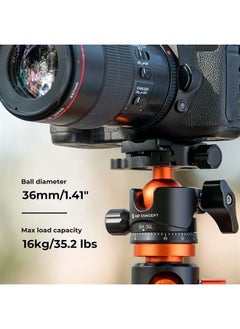K&F Concept 36mm Metal Tripod Ball Head 360 Degree Rotating Panoramic with 1/4 inch Quick Release Plate Bubble Level for Monopod Camera Camcorder Load Capacity up to 35.2 lbs/16KG  - Image 3