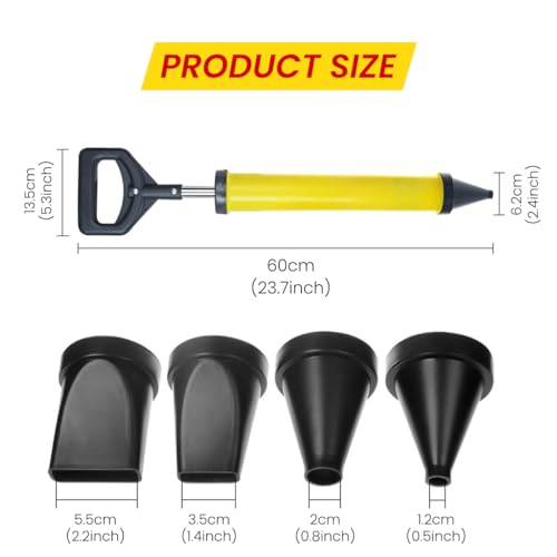 Serplex® Grouting Gun with 4 Nozzle, Caulking Guns Hand Tool Pump Mortar Pointing Grouting Gun Sprayer Applicator Tool Caulking Tool for Cement, Lime, Concrete, Stone Repairs & DIY Grouting Projects - Image 3